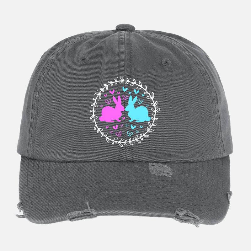 Gender Reveal Ostern Werdende Mutter Flexfit Vintage Destroyed Cap