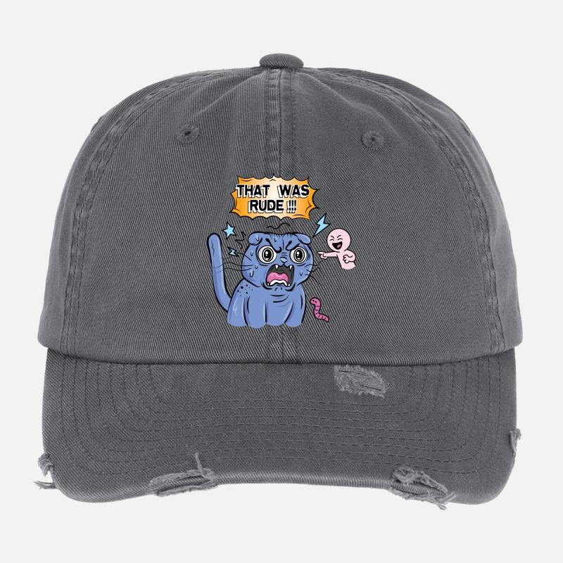 Chat en colère hurle à son expression Casquette vintage effet usé Flexfit
