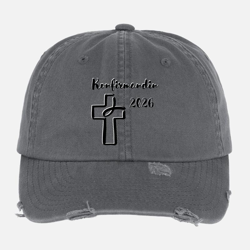 Confirmation 2026 Confirmation Croix et Poisson Casquette vintage effet usé Flexfit