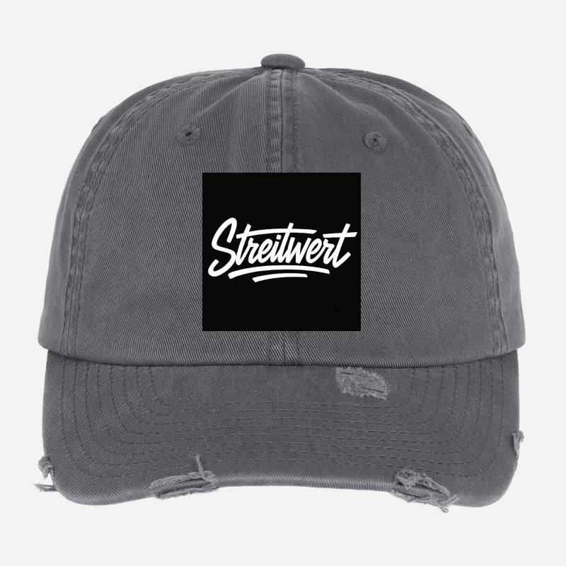 Logo Contested Script Noir Casquette vintage effet usé Flexfit