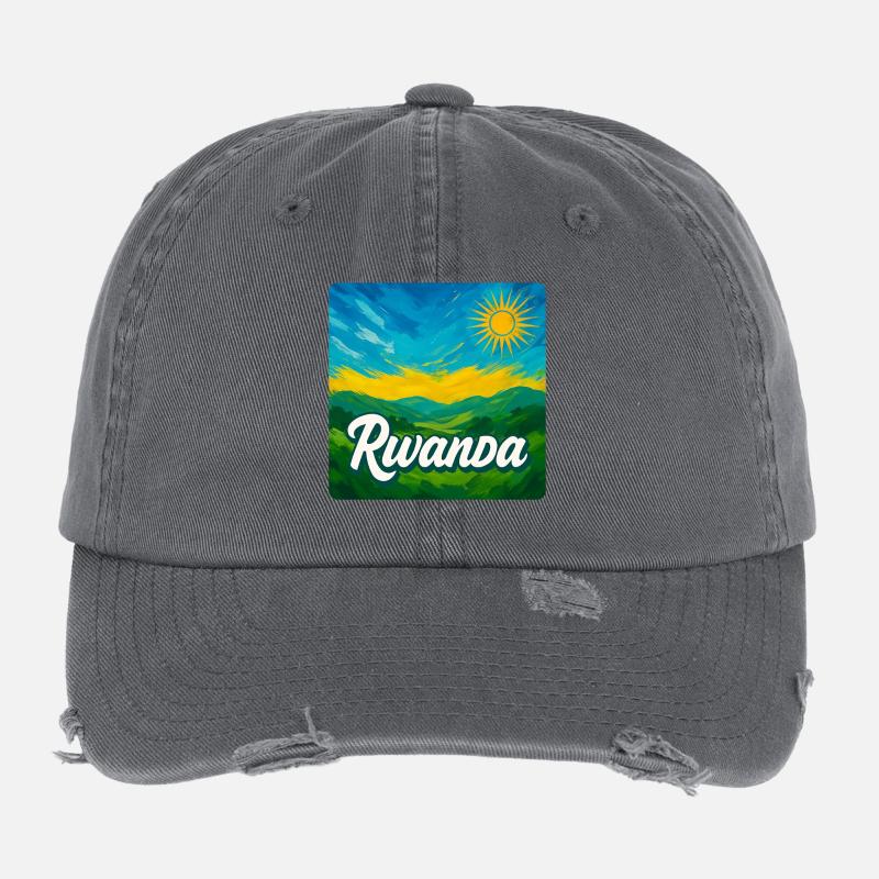 Rwanda – La beauté verte de l’Afrique Casquette vintage effet usé Flexfit