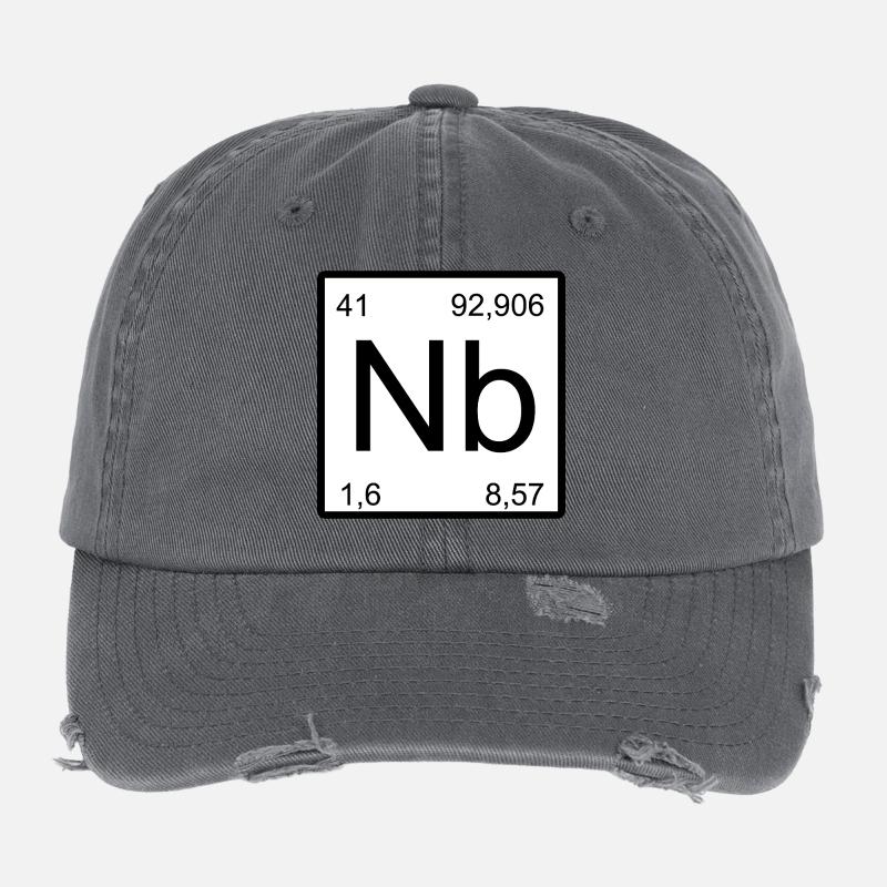 Nb Symbol Art Niobium Element Design Flexfit Vintage Destroyed Cap