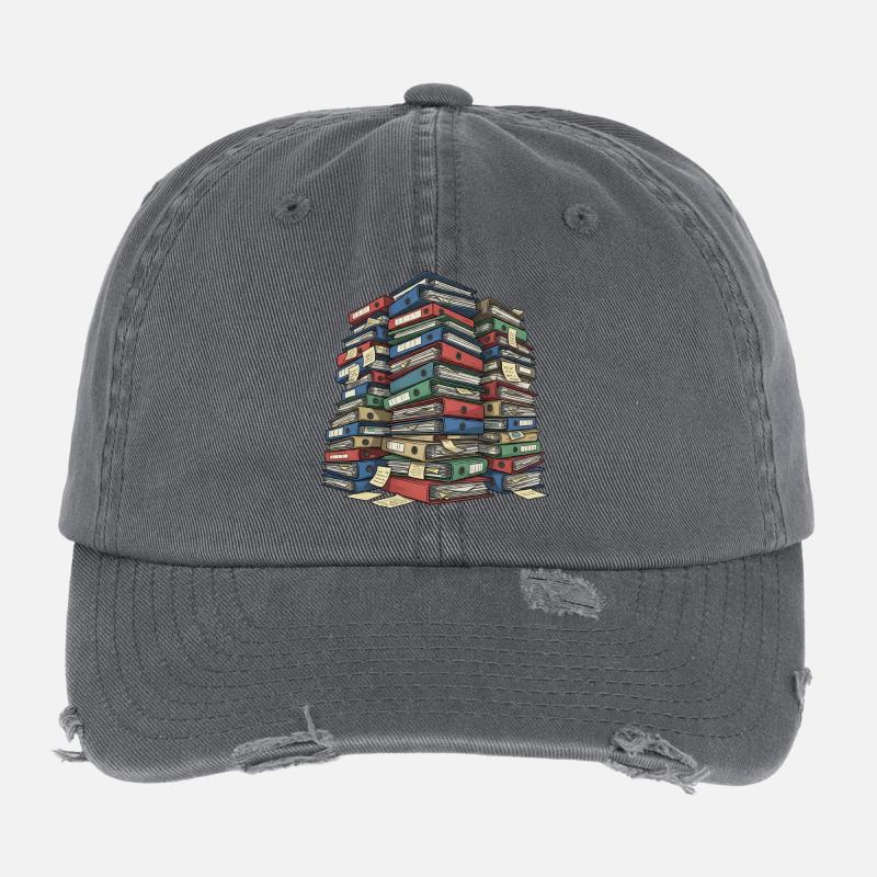 Folder Stack Office Chaos Flexfit Vintage Destroyed Cap