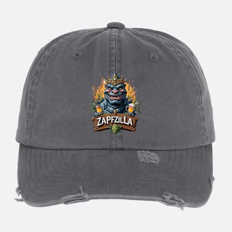 Zapfzilla King Dino Beer Flexfit Vintage Destroyed Cap