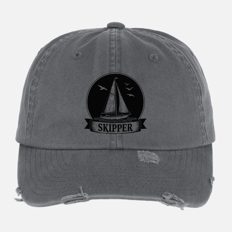 Skipper Voilier Capitaine maritime Casquette vintage effet usé Flexfit