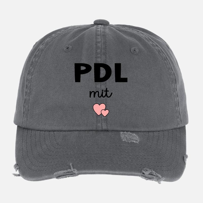 PDL Pflegedienstleitung mit Herz Flexfit Vintage Destroyed Cap