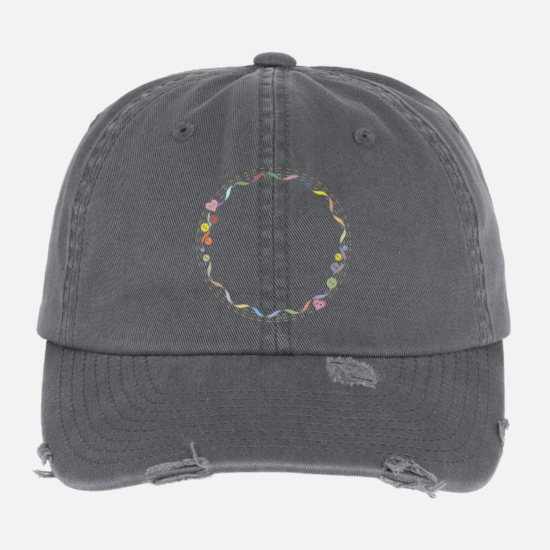 Cadre brodé – Motif créatif de travaux d’aiguille Casquette vintage effet usé Flexfit