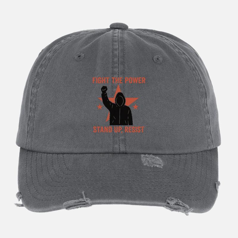 Combattez le pouvoir Casquette vintage effet usé Flexfit