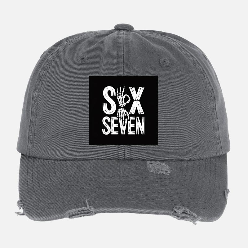 Sox Seven Skelett Hand - Flexfit Vintage Destroyed Cap - Dunkelgrau