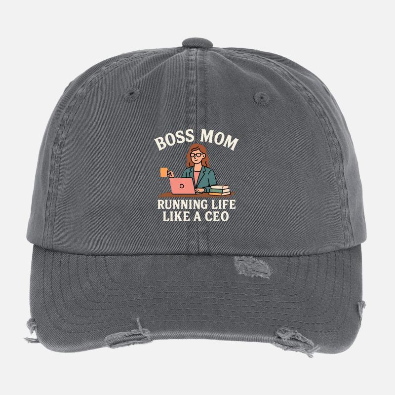 Chef Mom – Diriger la vie comme un PDG Casquette vintage effet usé Flexfit