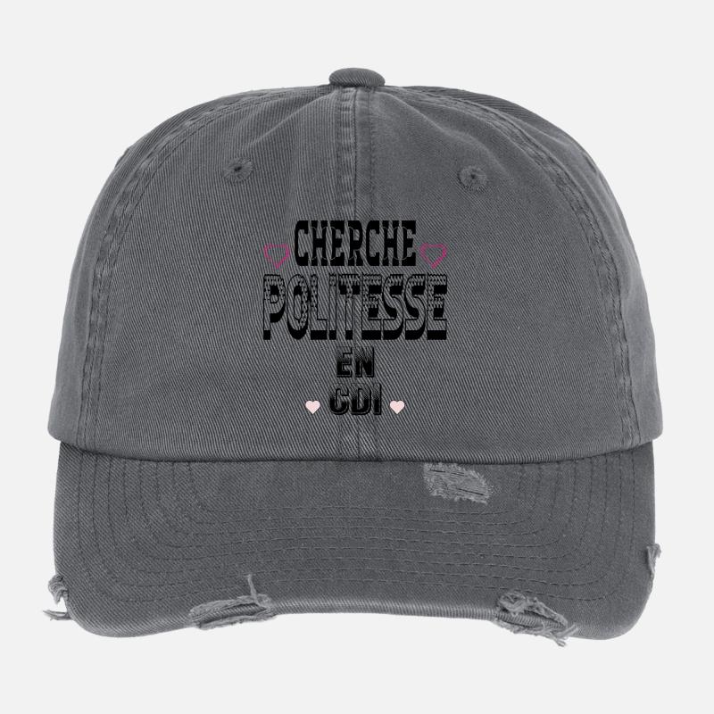 Looking for politeness on a permanent contract Flexfit Vintage Destroyed Cap