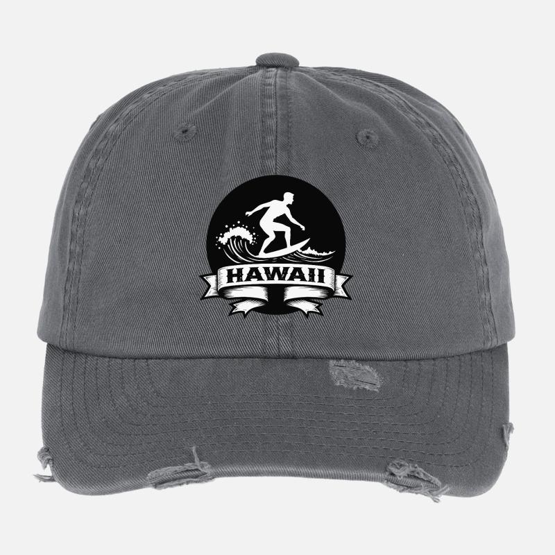 Surfer Hawaii Wellenbanner Flexfit Vintage Destroyed Cap