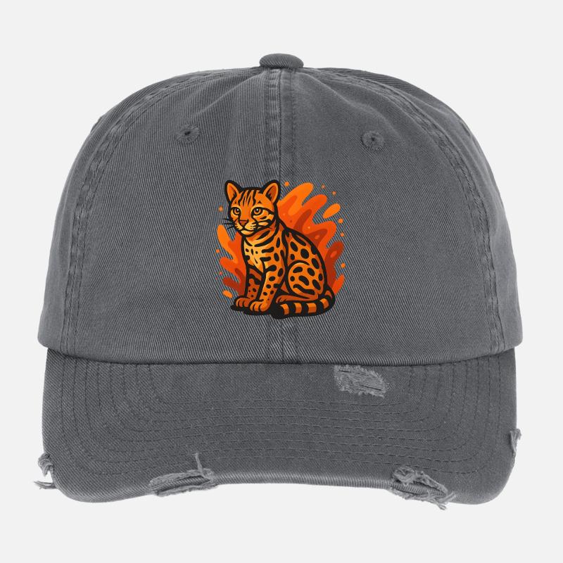 Flaming Ocelot Flexfit Vintage Destroyed Cap