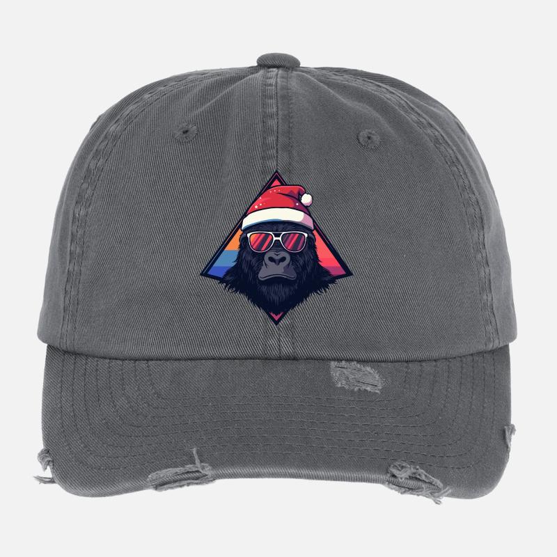 Gorille Santa Triangle Néon Casquette vintage effet usé Flexfit