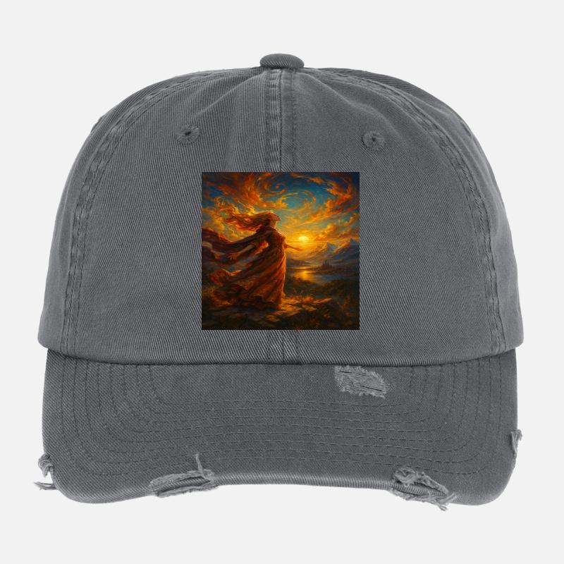 Sunset Gown in Amber Light Flexfit Vintage Destroyed Cap