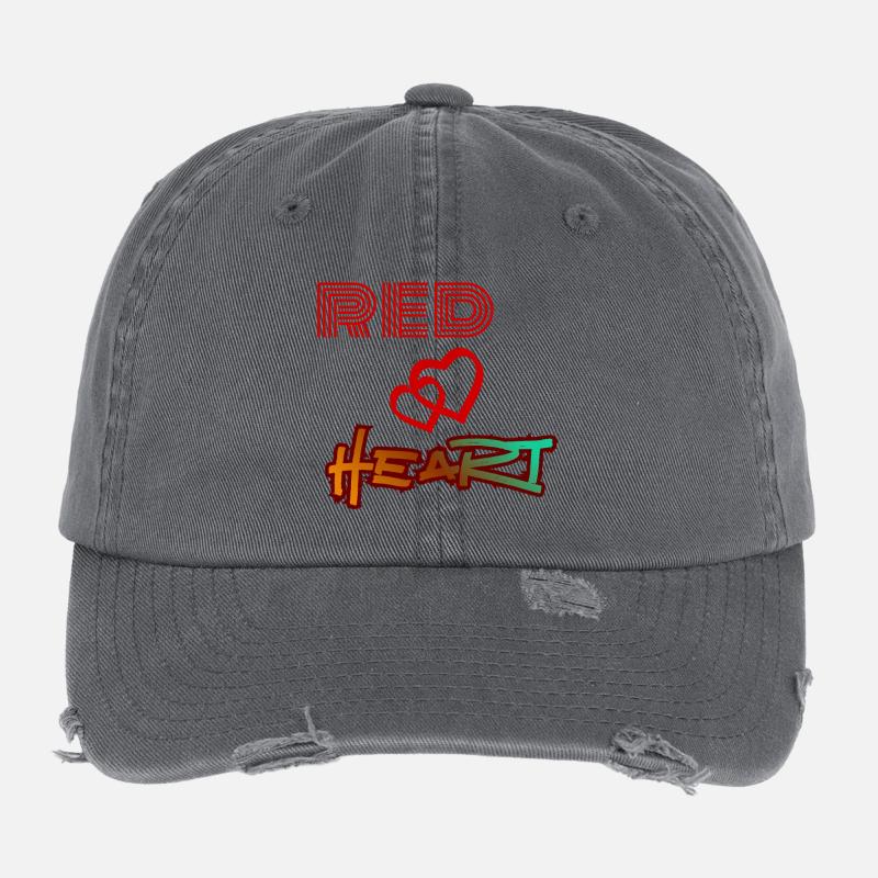Rotes Herz, Graffiti-Herz Flexfit Vintage Destroyed Cap