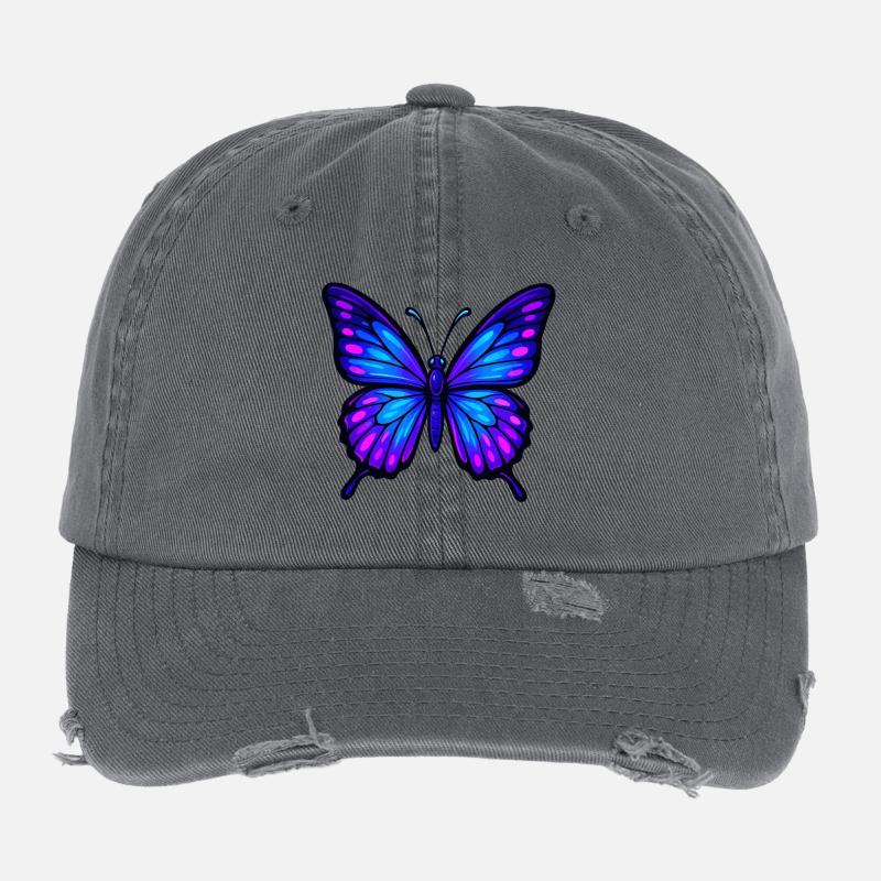 Night Wing Butterfly Flexfit Vintage Destroyed Cap
