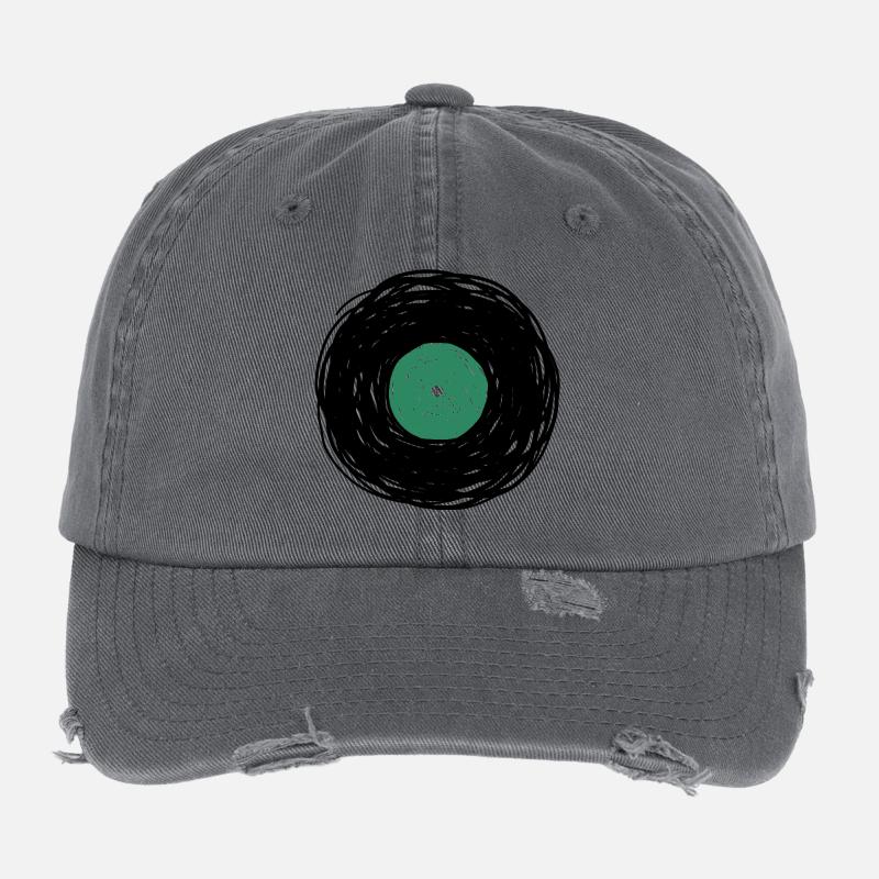 Esquisse d’album vinyle Casquette vintage effet usé Flexfit