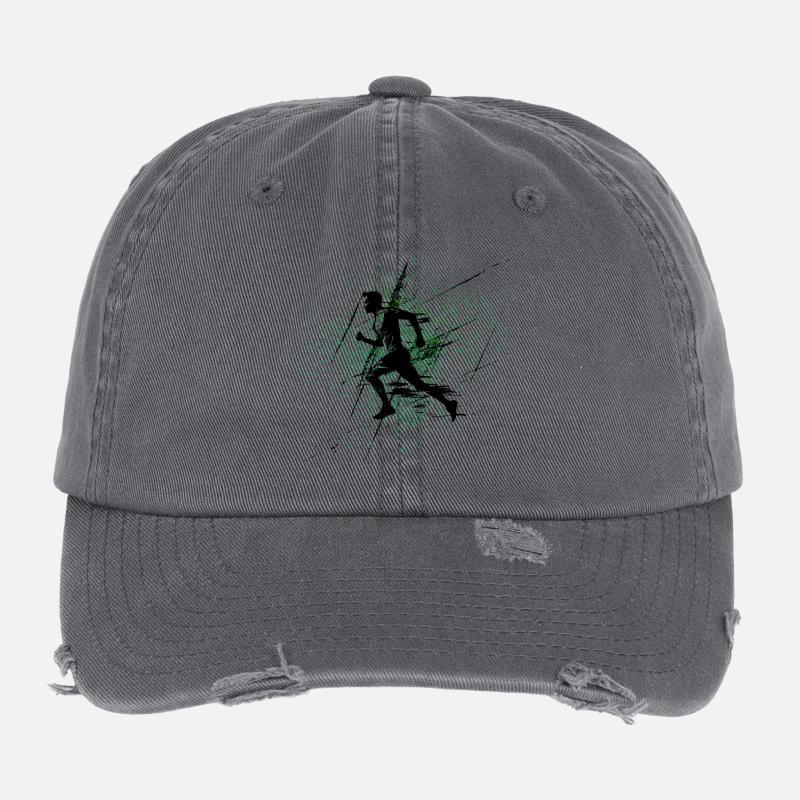 Coureur en spray vert Casquette vintage effet usé Flexfit