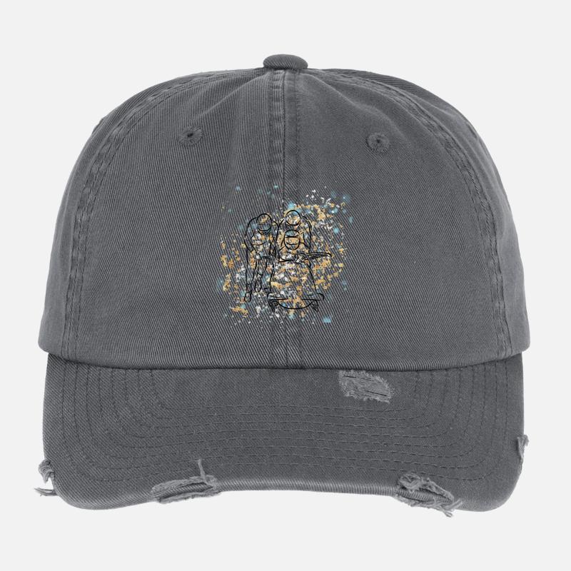 bobsleigh bleu doré Casquette vintage effet usé Flexfit