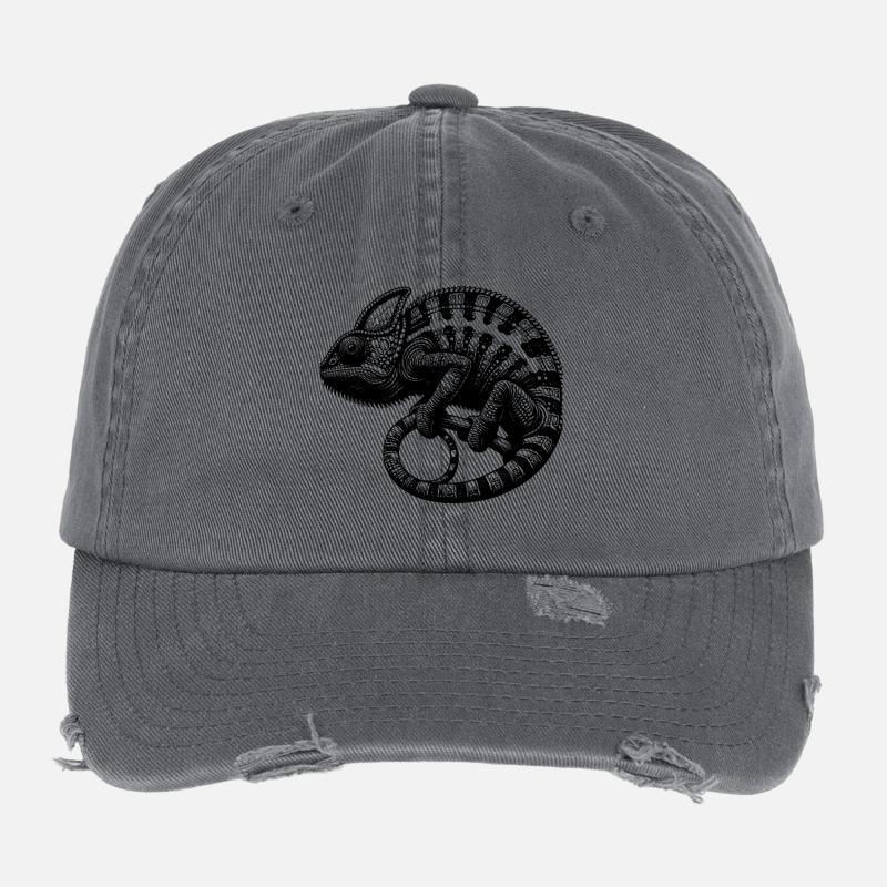 Caméléon mignon en mode camouflage Casquette vintage effet usé Flexfit