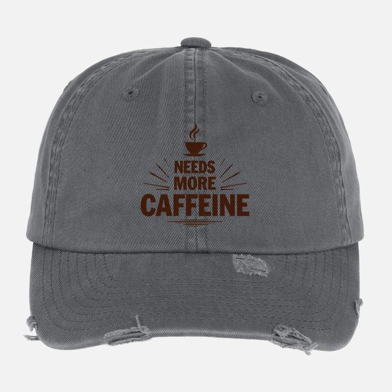 Needs More Caffeine Ich brauche mehr Kaffee Flexfit Vintage Destroyed Cap
