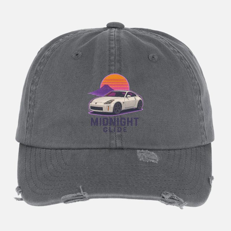 Midnight Glide Retro Sunset Auto Flexfit Vintage Destroyed Cap