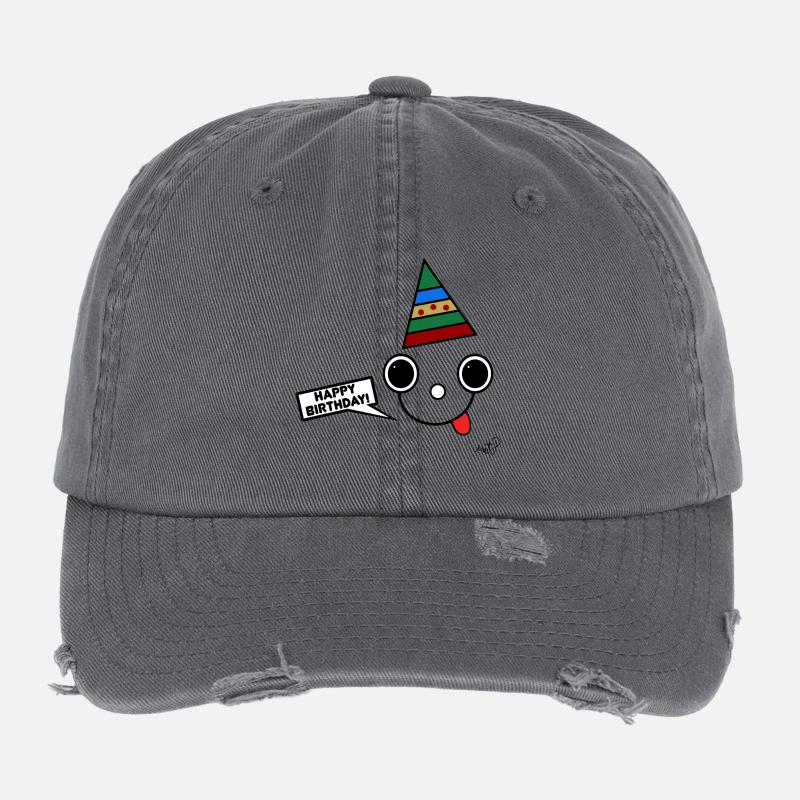 Koppie avec chapeau de fête Casquette vintage effet usé Flexfit