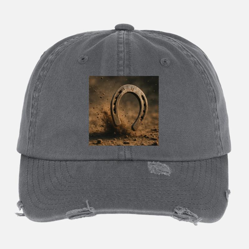 Fer à cheval dans la poussière Casquette vintage effet usé Flexfit