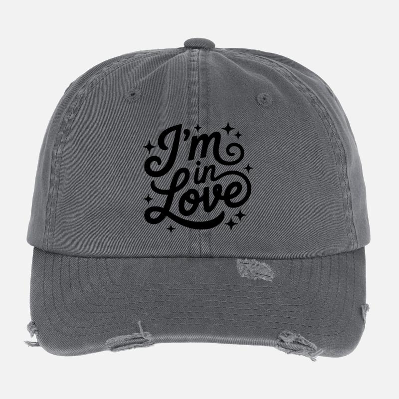 Ich bin verliebt Skriptdesign Flexfit Vintage Destroyed Cap