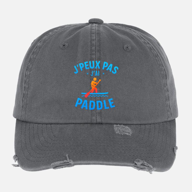 Ich kann nicht. Ich paddel. Flexfit Vintage Destroyed Cap