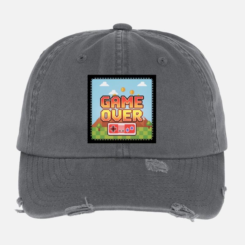 GAME OVER Flexfit Vintage Destroyed Cap