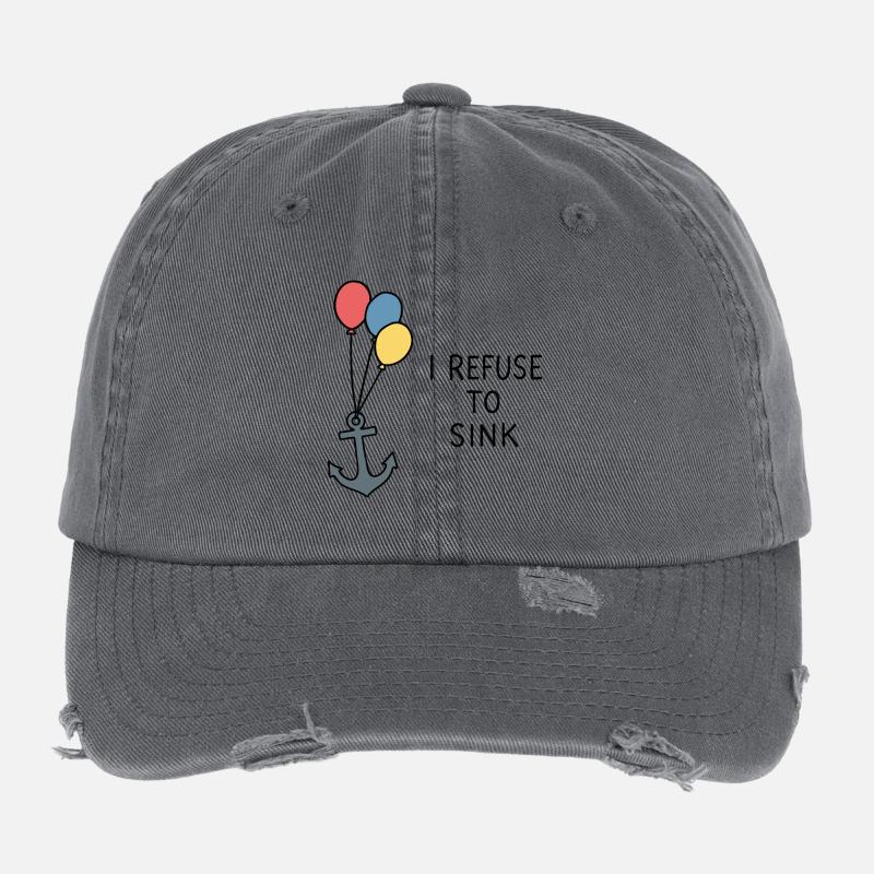 I Refuse to Sink – Maritimes Statement Positiv Flexfit Vintage Destroyed Cap