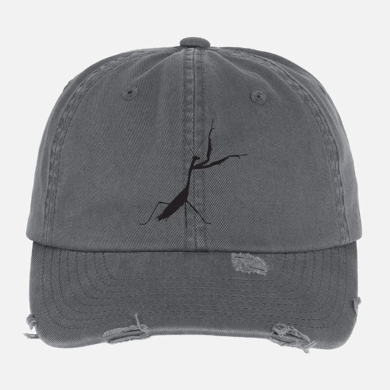 Praying mantis black Flexfit Vintage Destroyed Cap