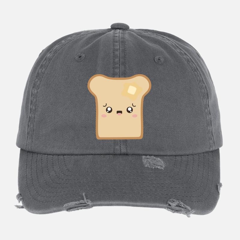Kawaii-Toast mit geschmolzener Butter Flexfit Vintage Destroyed Cap