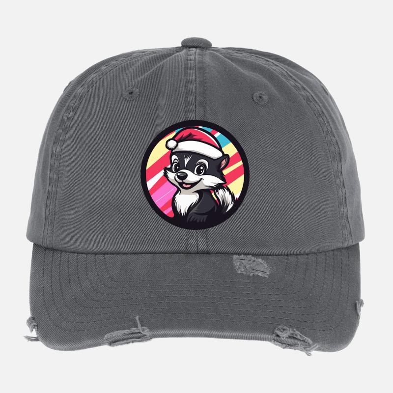 Dessin animé de Noël avec la moufette Casquette vintage effet usé Flexfit