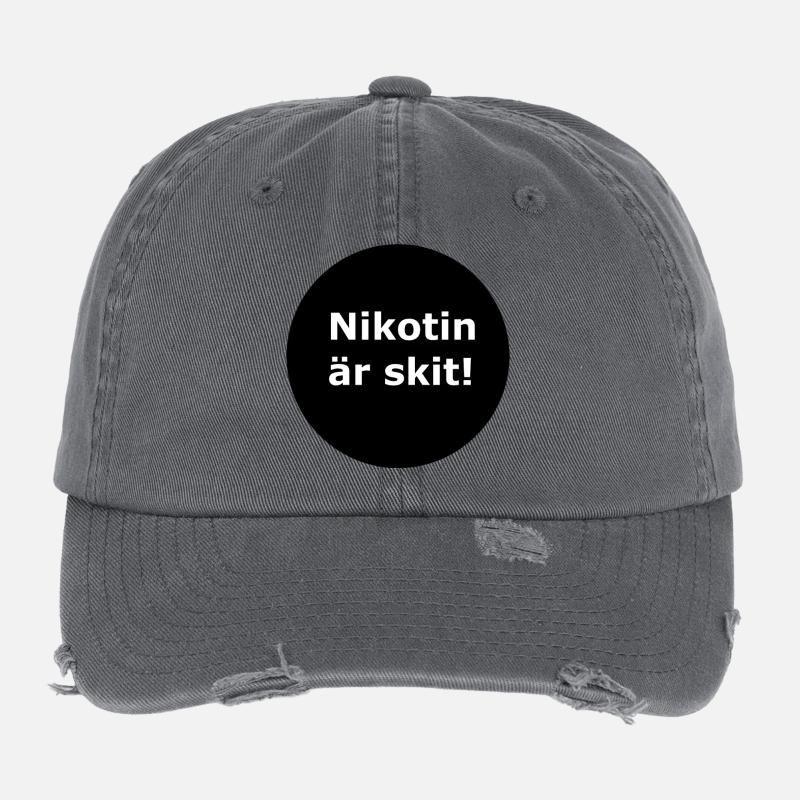 Nicotine is crap(Black circle) Flexfit Vintage Destroyed Cap