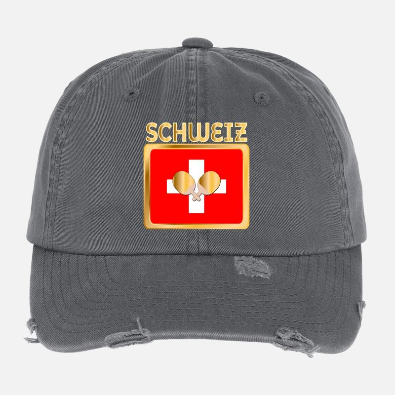 Tennis de table suisse Casquette vintage effet usé Flexfit