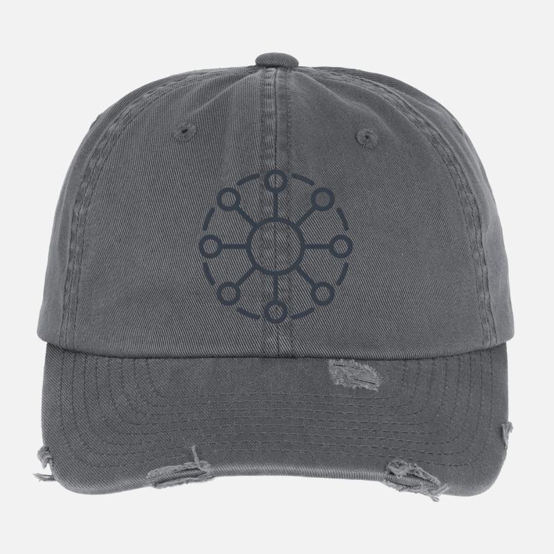 Central Network Core Pattern Flexfit Vintage Destroyed Cap