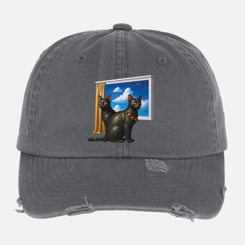 EGYPTIAN CATS  - animals Casquette vintage effet usé Flexfit