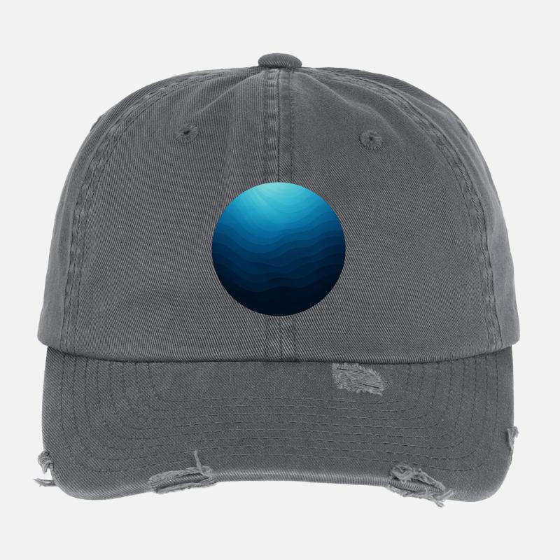 Cercle Océan en Vagues Bleues Casquette vintage effet usé Flexfit