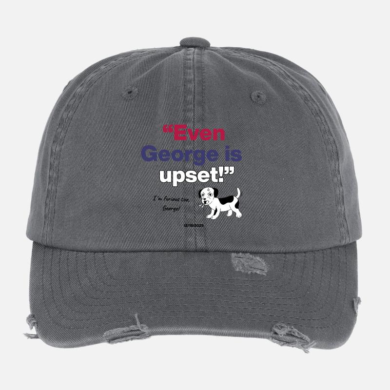 Even George Is Upset, Meme Dog is upseet with US Flexfit Vintage Destroyed Cap