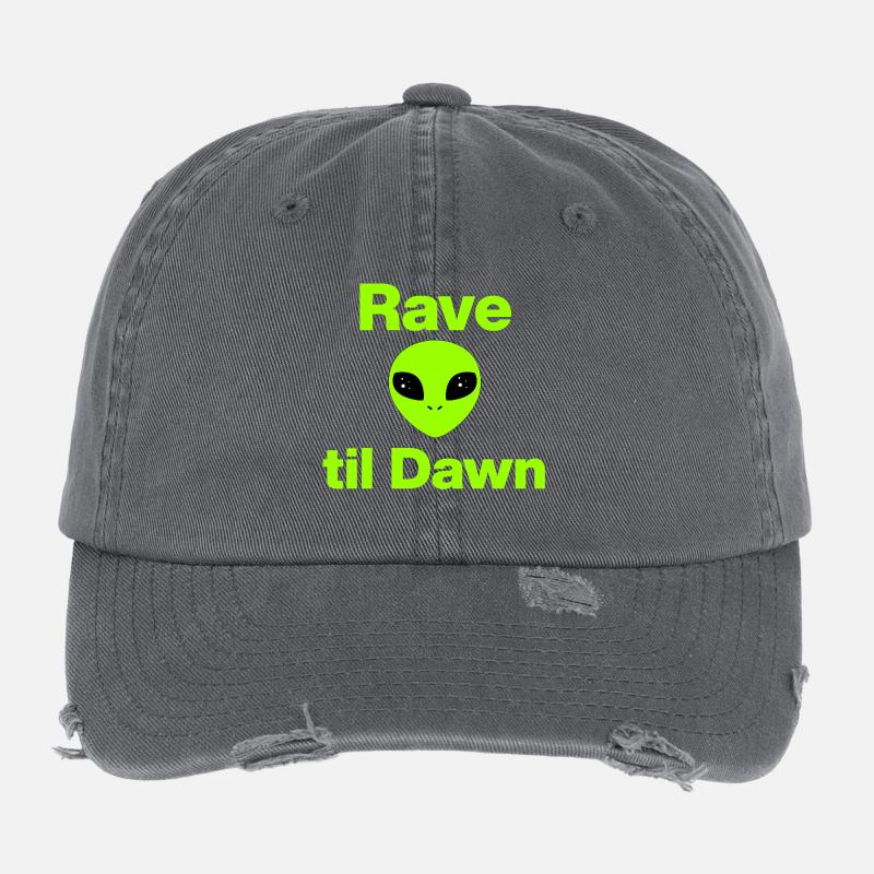 Rave til Dawn – Alien Party! Mayday, EDM Flexfit Vintage Destroyed Cap