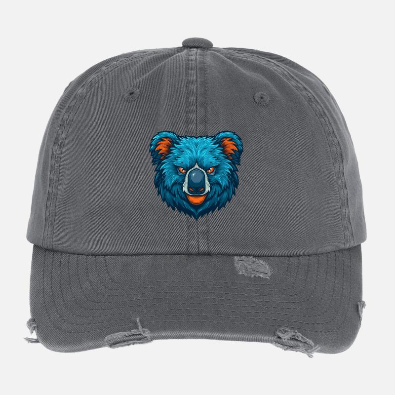 Fierce Koala Esports Maskottchen-Logo Flexfit Vintage Destroyed Cap