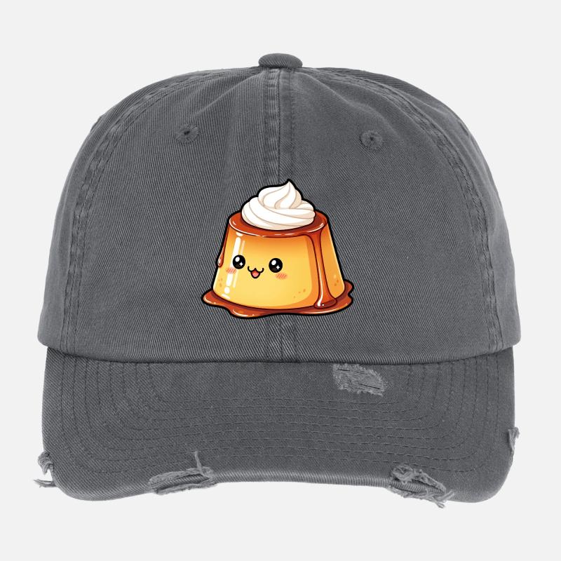 Kawaii Karamellpudding Flexfit Vintage Destroyed Cap