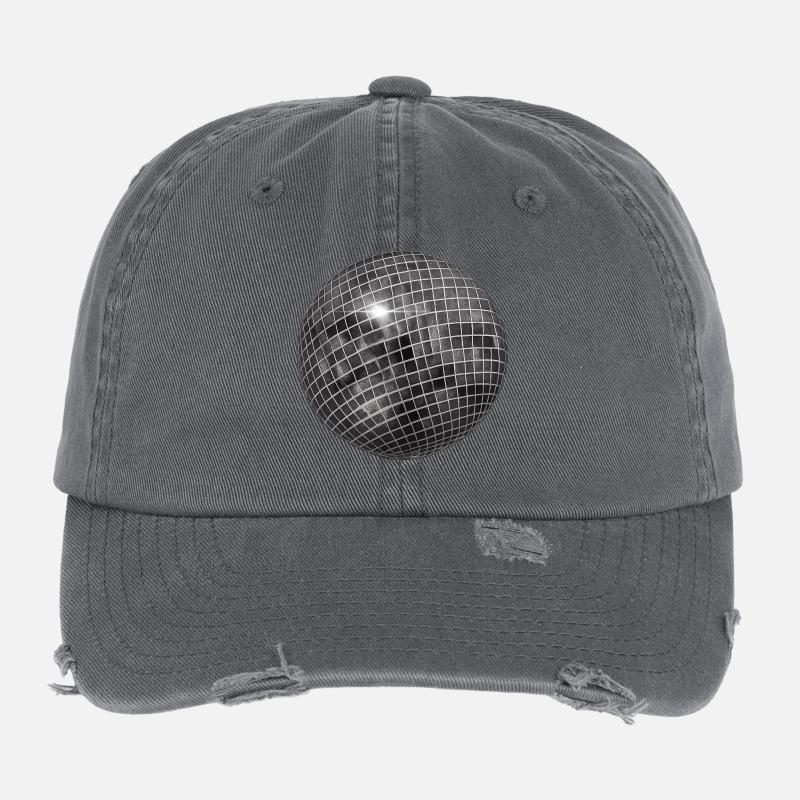 Sphère géométrique à paillettes Casquette vintage effet usé Flexfit
