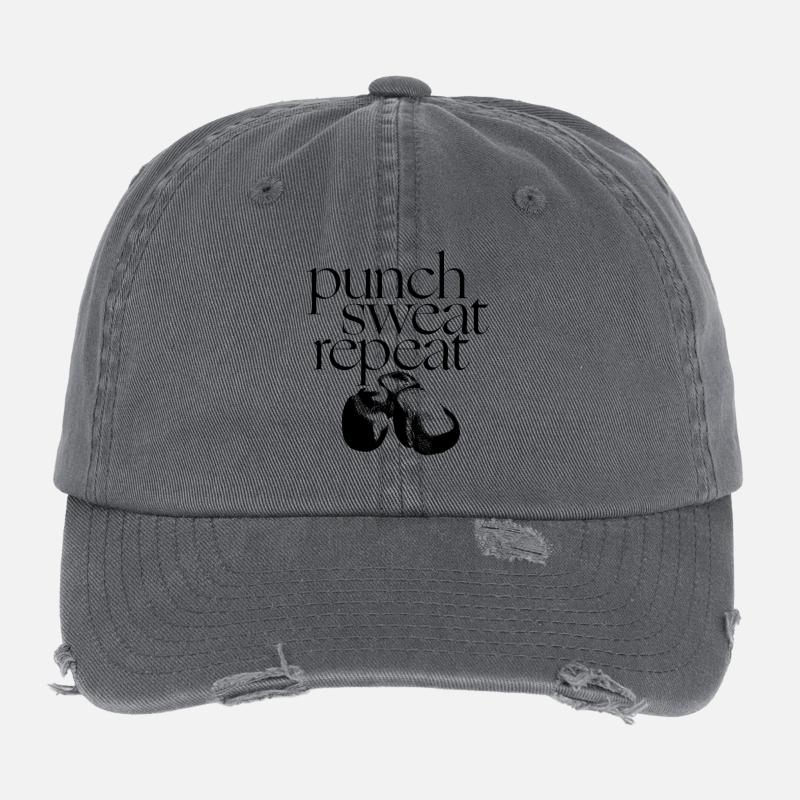 PUNCH SWEAT REPEAT Flexfit Vintage Destroyed Cap
