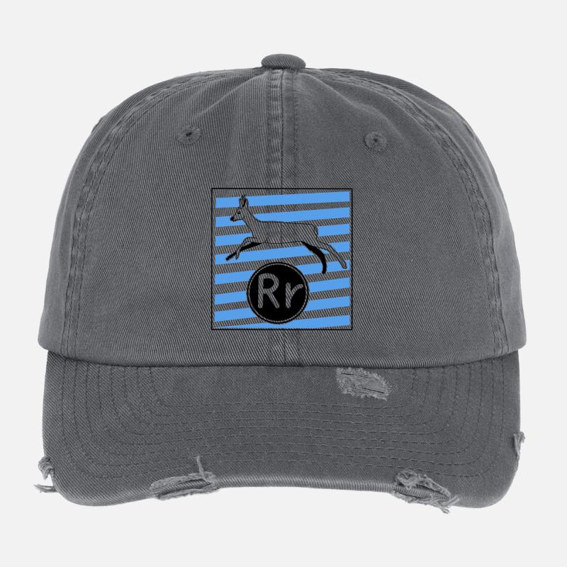 R pour Cerf Casquette vintage effet usé Flexfit
