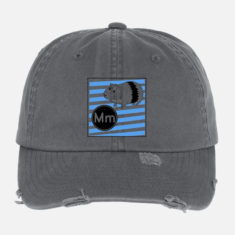 M pour cochon d’Inde Casquette vintage effet usé Flexfit