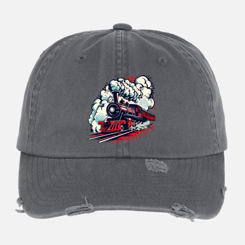 Dampflok Flexfit Vintage Destroyed Cap